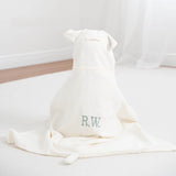 Cream Lambie Hooded Baby Bath Wrap