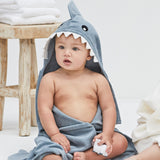 Slate Baby Shark Hooded Bath Wrap