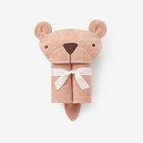 Rust Bear Hooded Baby Bath Wrap