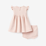 Garden Picnic Flutter Sleeve Knit Baby Dress