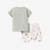 On the Farm Knit Henley + Organic Muslin Short Set