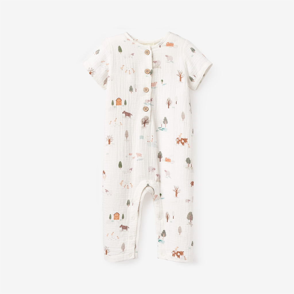 On the Farm Organic Muslin Short Sleeve Jumpsuit