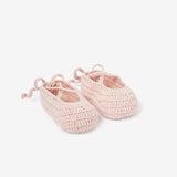 Pink Ballerina Hand Crocheted Baby Booties