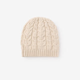 Wheat Horseshoe Cable Knit Baby Hat