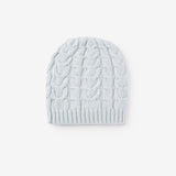 Pale Blue Horseshoe Cable Knit Baby Hat