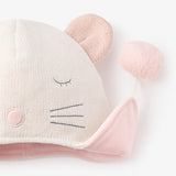 Whisper White Mouse Aviator Knit Baby Hat