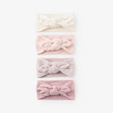 Brushed Cotton Knotted Bow Headband 4 Pack