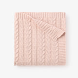 Pale Pink Horseshoe Cable Knit Baby Blanket