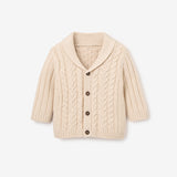 Rainy Day Horseshoe Cable Knit Baby Cardigan