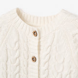 Whisper White Horseshoe Cable Knit Baby Cardigan