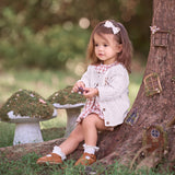 Whisper White Horseshoe Cable Knit Baby Cardigan