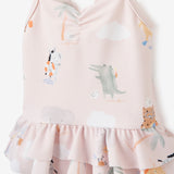 Pale Pink Seaside Safari Baby Ruffle Swimsuit