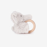 Elephant Plush Wooden Ring Rattle