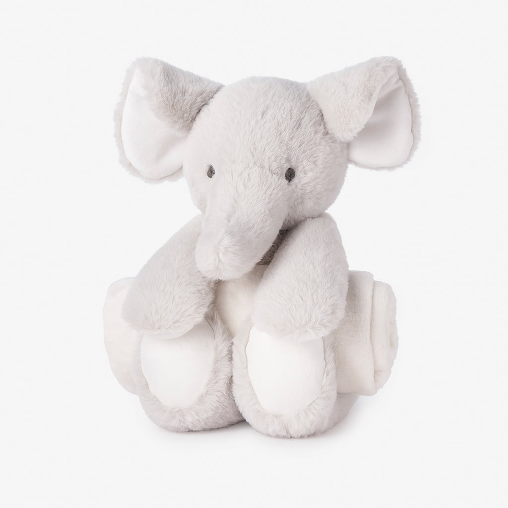 Elephant Bedtime Huggie Plush Toy with Blanket