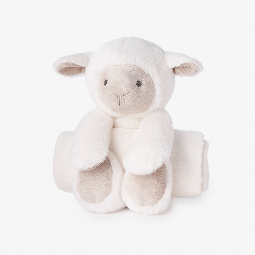 Lamb Bedtime Huggie Plush Toy with Blanket