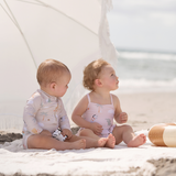 Pale Pink Seaside Safari Baby Ruffle Swimsuit