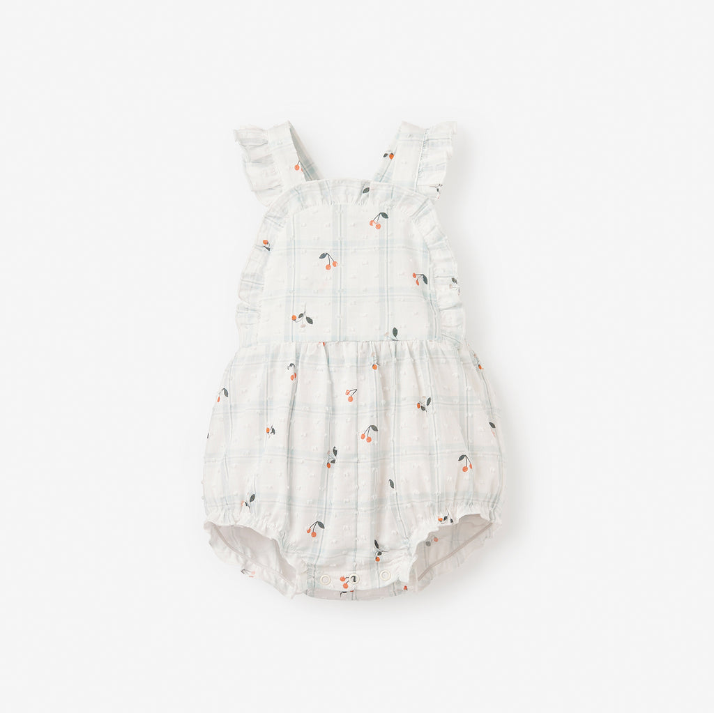 Strawberry Picnic Swiss Dot Sunsuit