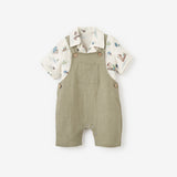 Pond Friends Organic Cotton Muslin Top & Linen Blend Overalls