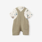 Pond Friends Organic Cotton Muslin Top & Linen Blend Overalls