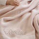 Pale Pink Sofia + Finn Knit Baby Blanket