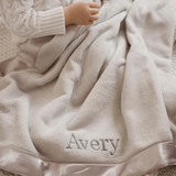 Gray Coral Fleece Baby Stroller Blanket