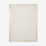 Cream Satin Trim Flannel Fleece Baby Stroller Blanket