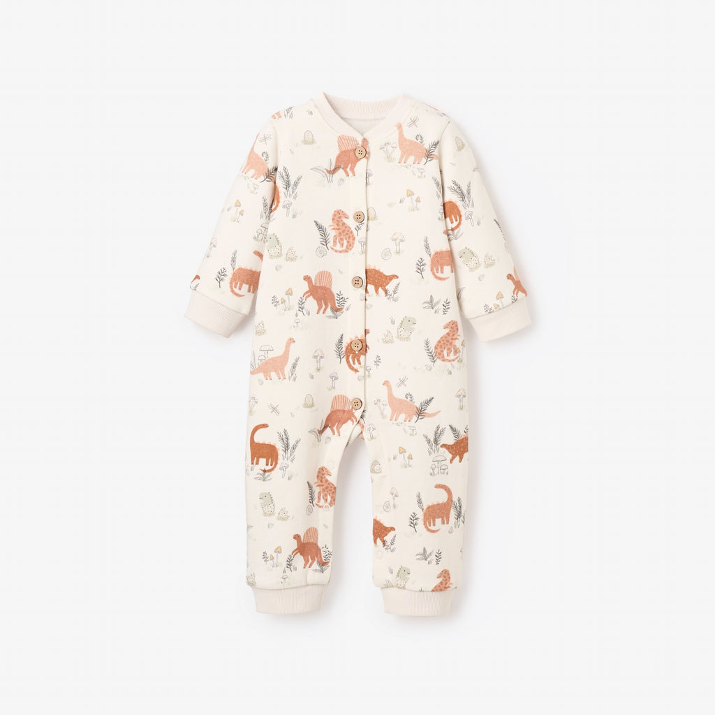 Dinosaur Organic Printed Fleece Jumpsuit