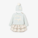 Snow Angel Sweater Skirt Set & Pom Hat