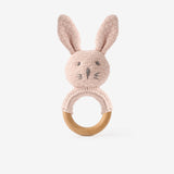 Blush Knit Cotton Bunny Ring Rattle