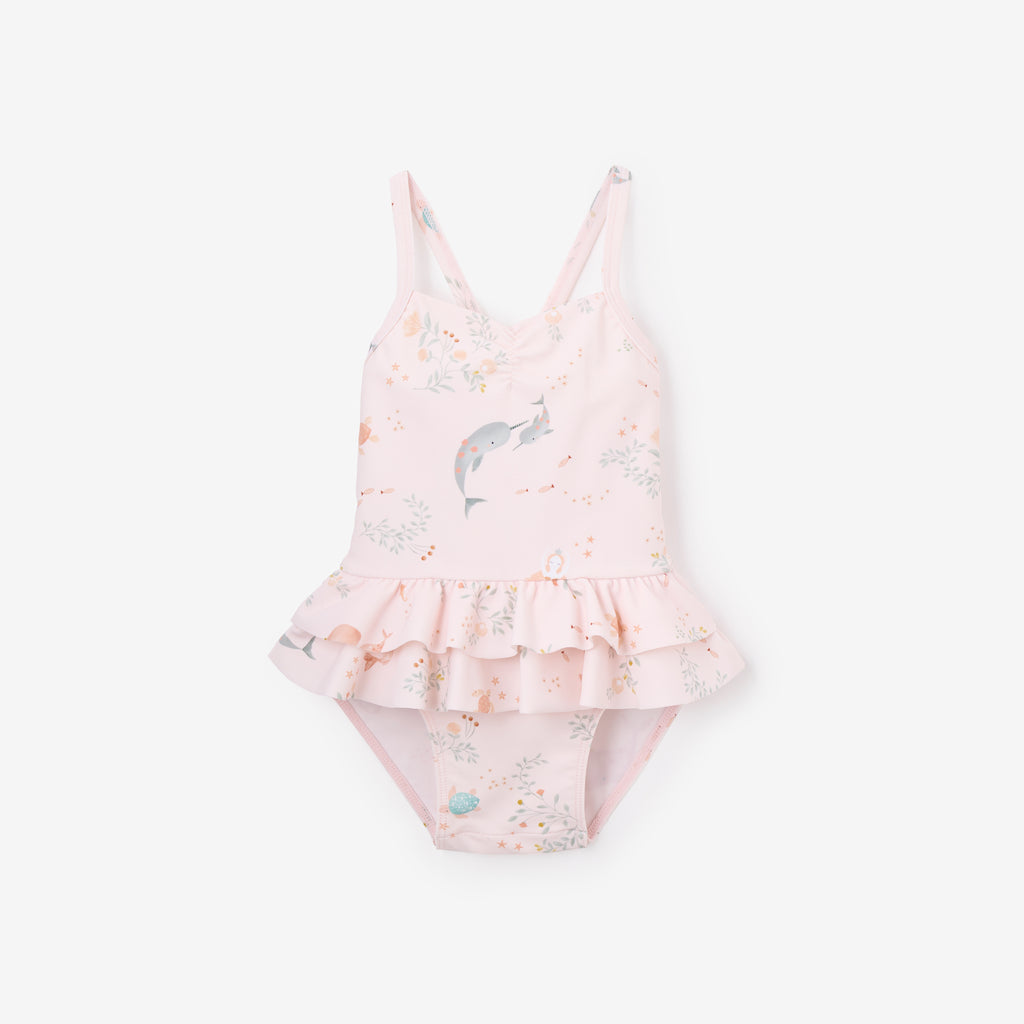 Pink Sea Magic Baby Ruffle Swimsuit