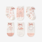 Swan Non-Slip Baby Socks 6 PK