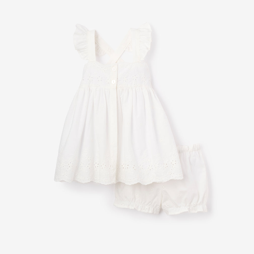 Eyelet Lace Ruffle Dress