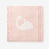 Swan Cotton Cable Knit Blanket