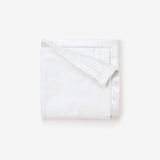 White Satin Trim Flannel Fleece Baby Security Blanket