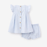 Sailboat Embroidered Oxford Stripe Dress