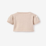 Embroidered Floral Bolero Cotton Knit Cardigan