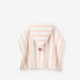 Pink Stripe Hooded Terry Poncho