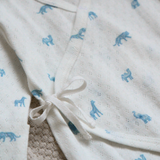 Blue Safari Print Organic Cotton Pointelle Layette 2 Pc Gift Set
