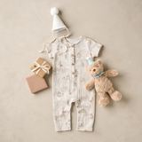 Birthday Print Organic Cotton Muslin Jumpsuit