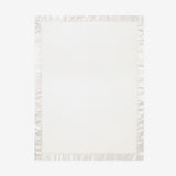White Satin Trim Flannel Fleece Baby Stroller Blanket
