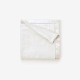 White Satin Trim Flannel Fleece Baby Security Blanket