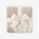 Taupe Hot Air Balloon Feather Knit Baby Blanket