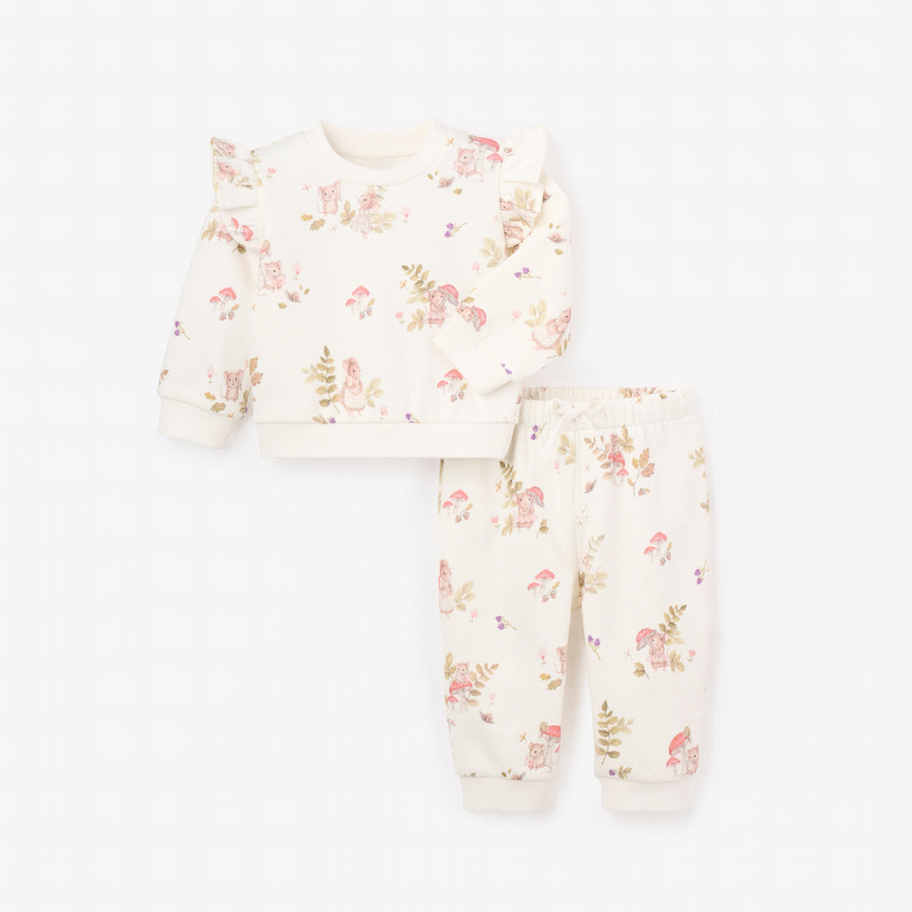 Magical Mouse Print Organic Fleece Jogger Set