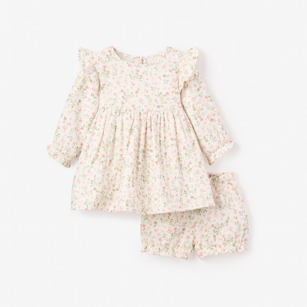 Folklore Floral Organic Muslin Dress+ Bloomer