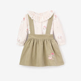 Magical Mouse Cameo Stripe Mini Cord Top + Pinafore Dress Set