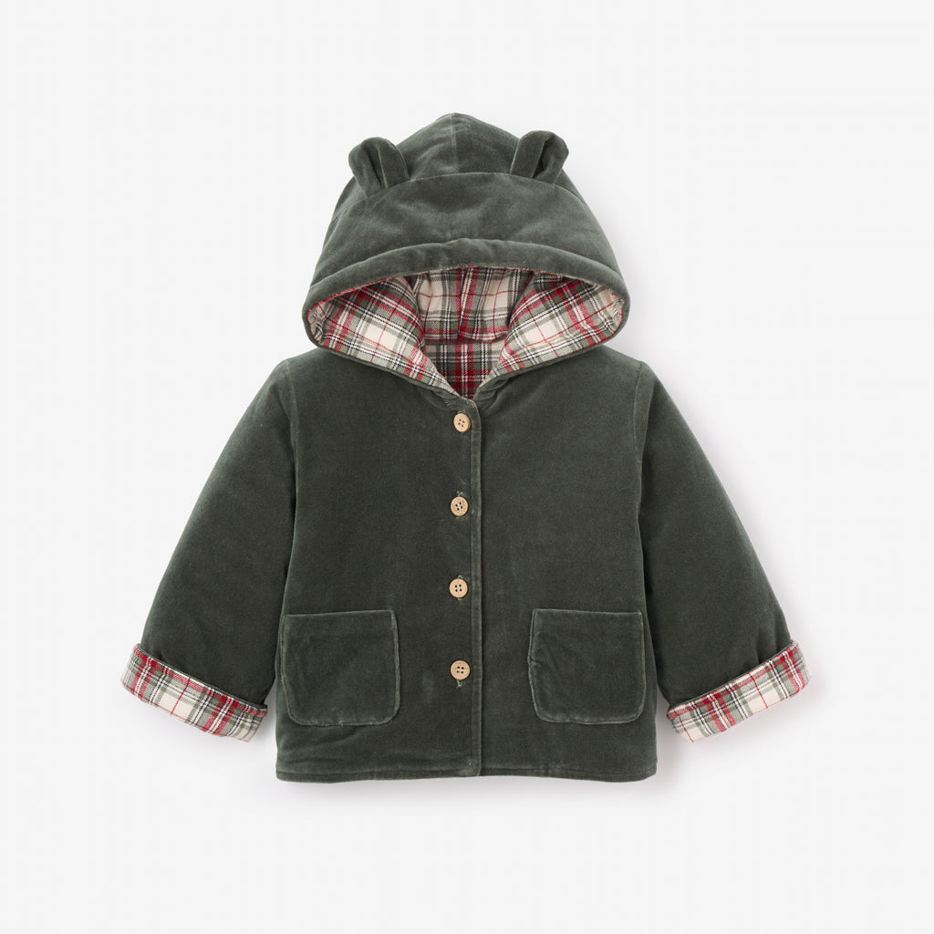 Velvet/Winter Tartan Reversible Coat