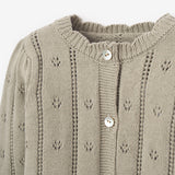 Sage Pointelle Knit Baby Cardigan