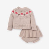 Mushroom Fairisle Knit Sweater + Skirt Set