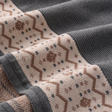 Charcoal Acorn Fairisle Knit Baby Blanket