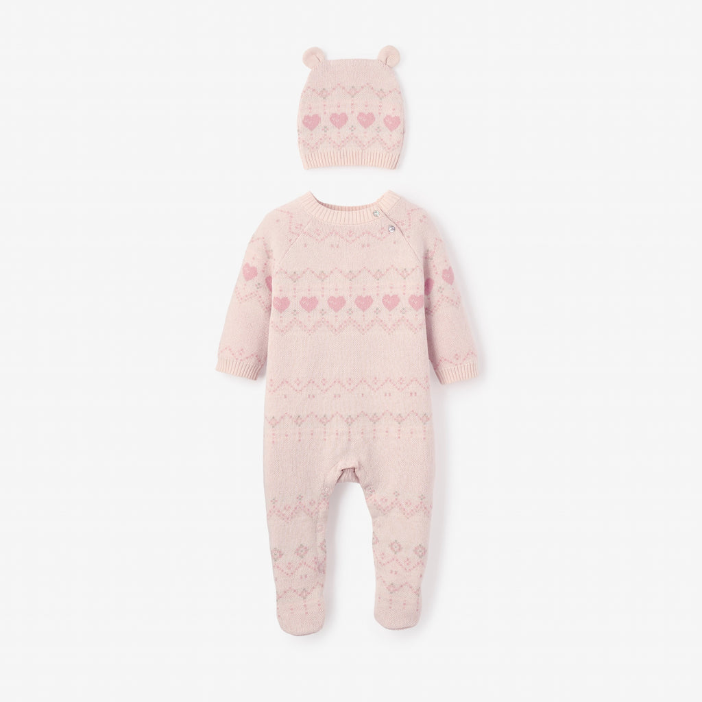 Love Fairisle Jumpsuit + Hat Set 2pc